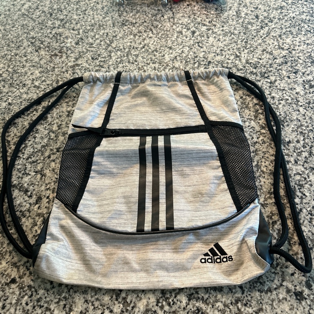 Adidas black and grey drawstring bag!